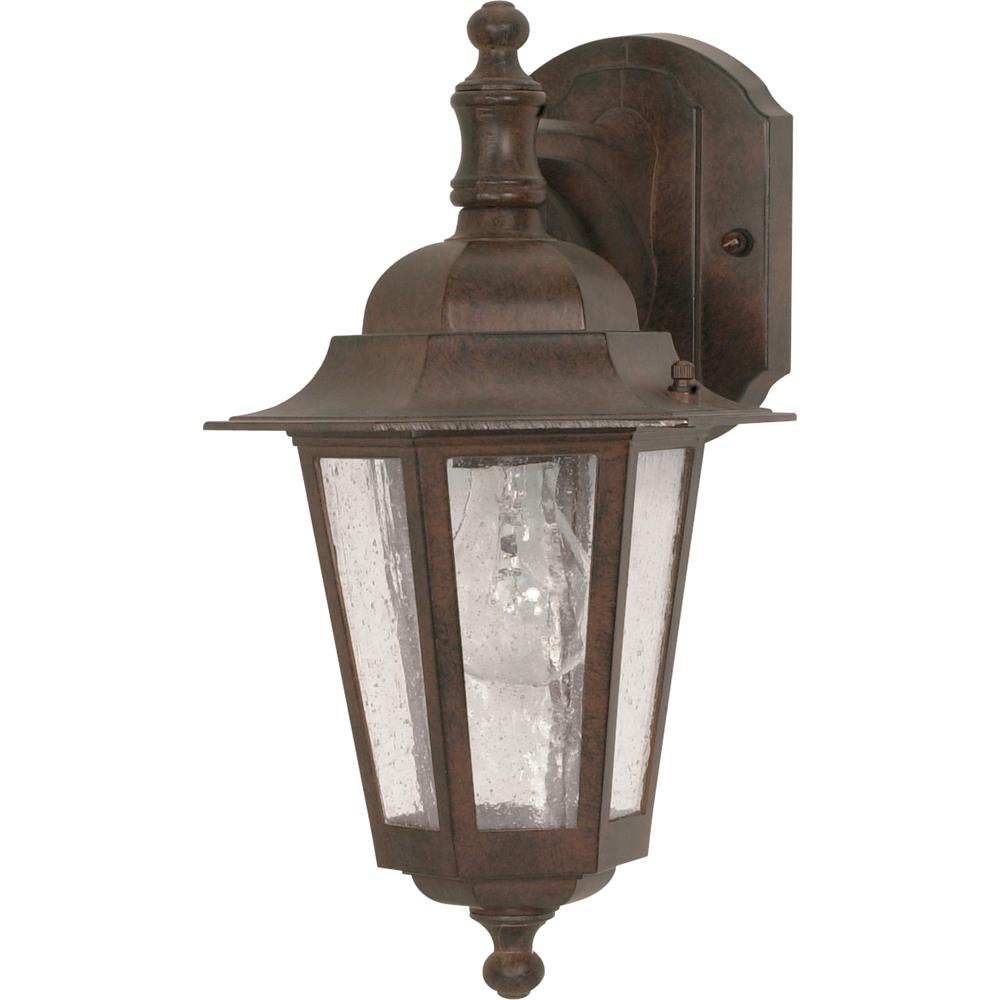 Nuvo Lighting 60/989  Cornerstone - 1 Light - 13" - Wall Lantern - Arm Down with Clear Seed Glass in Old Bronze Finish